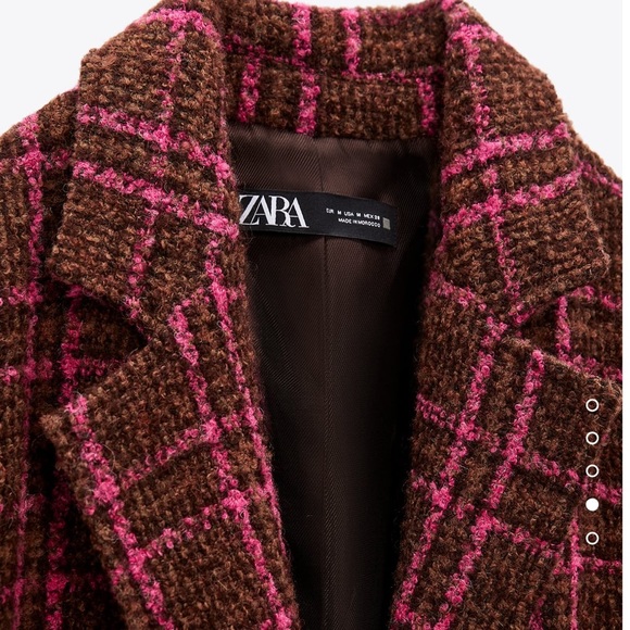 NWT Zara Women Plaid Coat Jacket Blazer - Picture 4 of 12